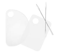 COLLBATH 2 juegos Paletas Acrílicas Transparente para Maquillaje y Arte de Uñas con Espátulas Bandejas Ligeras y Portátiles para Base Sombras y Pigmentos Uso Profesional y Casero