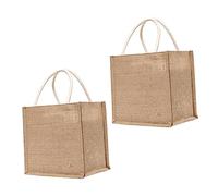 COLLBATH 2 Piezas Bolsa De Lino Doble Sello Plegable Basura Cordón Bolsa De Mano Mimbre Bolsas Dispensador Reutilizable Mini Cesta Totalizador Sacos Arpillera Bolsa De Comestibles Khaki