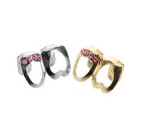 COLLBATH 2 Piezas Brackets Dorados Forma De Corazón para Dientes Joyería para Dientes De Hip Hop Circonitas Brillantes De Rapero para Mujeres y Hombres