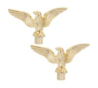 COLLBATH 2 Piezas Cabeza del Mástil de Bandera de Águila Dorada de Plástico | Adorno Decorativo para Mástil, Apto para Banderas y Estandartes, Uso en Salas, Desfiles y Ceremonias