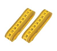 COLLBATH 2 Piezas Cinta Métrica Doble Cara Flexible Metros Amarillo Grueso Práctico para Medición Corporal y Sastrería Portátil