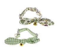 COLLBATH 2 Piezas Collar para Mascotas Pequeñas con Orejas de Conejo Ajustable y Desmontable para Cachorros y Gatitos para Paseos y Diario