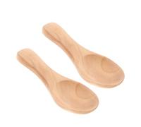 COLLBATH 2 piezas Cucharas de Madera para Leche Polvo Mini con Mango Corto Cucharillas Pequeñas para Té Azúcar Sal y Especias Utensilios de Cocina Reutilizables