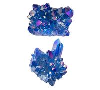 COLLBATH 2 Piezas Cúmulo de zafiros espécimen druzy de geoda mineral gemas azules grupo decoración pecera decoración de piedra del paisaje pecera piedra de cristal joya Decorar