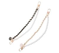 COLLBATH 2 Piezas de Cadena Telefónica Cuentas Decorativas, Charm para Correa de Teléfono, Colgante Doble para Móvil en Color Negro y Color Claro, Accesorio para Teléfono y Pulsera