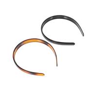 COLLBATH 2 piezas Diadema Ancha Antideslizante con Dientes para Maquillaje y Lavado Facial Diseño Simple y Moderno Accesorios de Pelo para Mujeres Negro Brillante y Carey Brillante