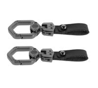 COLLBATH 2 Piezas Dije de Llavero Hexagonal Negro de Aleación de Zinc
