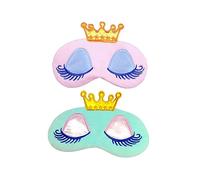 COLLBATH 2 Piezas Máscara de Ojos de Cartoon Rosa y Azul Accesorio para Suave para Descanso de Mujeres y Niñas