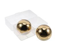COLLBATH 2 Piezas Piedras para Whisky de Acero Inoxidable Bolas de Hielo Reutilizables para Enfriar Bebidas de Unidades Caja PP Dorada Regalo para Amantes del Whisky y Fiestas