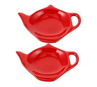 COLLBATH 2 Piezas Plato de Cerámica para Bolsa de Té Soporte Multiusos para Infusiones para Cocina y Sala Diseño Ligero y Resistente Navideño