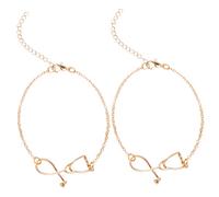 COLLBATH 2 Piezas pulsera chicas pulsera de oro para mujer brazalete dorado Joya tobilleras pulseras cadena de muñeca cadena de mano Golden