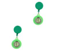 COLLBATH 2 Piezas Reloj De Bolsillo Relojes Fob para Enfermeras Mini A Nosotros Ver Fob De Pulsera Verter Mujer Retráctil Woman Digital Enfermería Green Cuarzo