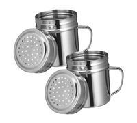 COLLBATH 2 piezas Saleros y Pimenteros Inoxidable con Asa Recipientes para Condimentos para Cocina Cafés y Restaurantes