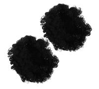 COLLBATH 2 Unidades Peluca y Cómoda Afro Rizada Negra Sintética para Mujer y Hombre para Uso Diario y Temáticos