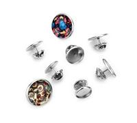 COLLBATH 20 Piezas Accesorios Broche DIY Acero Inoxidable, Bandeja Redonda 20 Mm Pasador, Cierre Hebilla para Broches y Alfileres, Adecuado para Manualidades y Joyería Femenina