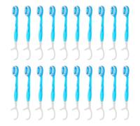 COLLBATH 24 Piezas Cepillo de dientes con kit cepillo dientes viaje herramienta de hilo dental palitos de hilo dental tpu Blue