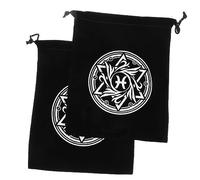 COLLBATH 2piezas Bolsa De Almacenamiento Para Tarot y Dados Funda De Cuerda Para Joyas y Accesorios Diseño Gótico Para Tarot