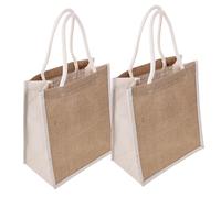 COLLBATH 2piezas Bolsa De Obsequio De Arpillera Amarilla con Asas Reutilizable Playa Unidades