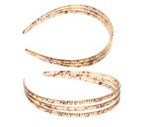 COLLBATH 2piezas Diademas de Plástico para Mujer con Dientes Diseño Antideslizante de Tres para Maquillaje Lavado Facial y Entrenamientos