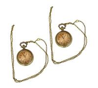 COLLBATH 2piezas Reloj De Bolsillo Retro Diseño De Tapa Clamshell Color Bronce Antiguo Reloj Colgante y Vintage para Decoración y