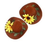 COLLBATH 2piezas Tapón Decorativo para Botella De Vino Mini Sombrero Fieltro Adorno para Fiestas del Oeste para Manualidades y Decoración De Eventos