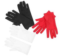 COLLBATH 3 Pares Guantes Elásticos de Spandex para Joyería y Protocolo en Blanco, Oscuro y Cómodos y Flexibles para Inspección y Manipulación Delicada