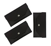 COLLBATH 3 Piezas Bolsa de Dinero Billetera del Titular de Efectivo Billetera de Dinero para Mujer para Mujeres PU Black
