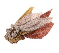 COLLBATH 3 piezas Coleteros con Cinta Estilo Francés para Mujer Lazos Elásticos Suaves para Cabello Accesorios Versátiles para Coleta y Muñequera Colores Mezclados Rojo Ladrillo Mostaza