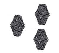 COLLBATH 3 Piezas compresas menstruales reutilizables servilleta sanitaria almohadilla de carbón de bambú toalla higiénica lavable Black