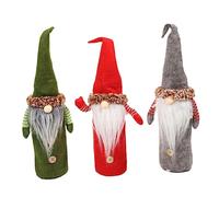 COLLBATH 3 Piezas Cubiertas para Botellas de Vino Navideñas Fundas de Tela No Tejida con Diseño Sueco Tomte Decoración Festiva para Botellas de Vino Regalos Originales para Invitados