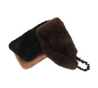 COLLBATH 3 Piezas Diadema Ancha de Piel Sintética para Invierno de Marrón Negro y Amarillo Cálida Banda para Cabeza y Orejeras Mullidas Protección Frío para Mujer Ocasiones Festivas