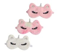 COLLBATH 3 Piezas En El De Unicornio Antifaz Opaco Para Dormir Antifaz Para Dormir Divertido De Peluche Compresa Tibia Para Ojos Secos Pro Vendas En Los Ojos Lámpara Felpa
