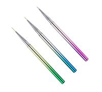 COLLBATH 3 piezas Pinceles Uñas para Nail Art Herramienta DIY para Detalles y Líneas Precisas Brochas Duraderas para Pintura de Uñas