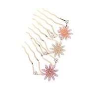 COLLBATH 3 Piezas U-shaped Ancient Flower Hairpins Vintage Metal Hair Sticks Chinese Style Hair Clips Updo Tools For Elegant Buns