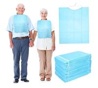 COLLBATH 30 Piezas Bolsa de arroz impermeable baberos de tela para adultos delantal para personas mayores babero de alimentos para adultos alimentando plastico blando Azul