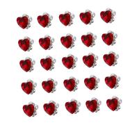 COLLBATH 30 Piezas Joyas para Uñas Rojo Rhinestones para de Uñas Mujer Niñas Decoración Manicura DIY para Bodas Fiestas Promesas