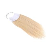 COLLBATH 30 Piezas Tableros de Color de Cabello Real Grados Muestras Naturales Reutilizables para Pruebas de Color Rizado y Teñido Anillo Blanco PVC para Salones y Estilistas