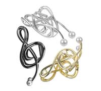 COLLBATH 3piezas Clip De Nota Pinza Pelo De Metal Detalles De Perla Falsa Antideslizante Para Ocasiones Formales Informales De Moda Para Mujer