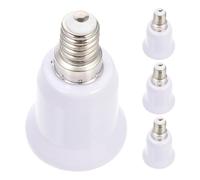 COLLBATH 4 Extensor Versátil E14 de Portalámparas Adaptadores Convertidores a E27 en Plástico Blanco Paquete de 4 Piezas para Iluminación en Oficina y Hogar