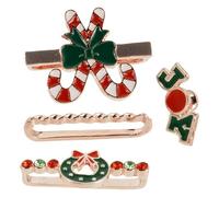 COLLBATH 4 Piezas Anillo Decorativo para Correa de Reloj Forma de Guía de Bastón de Navidad de Abalorios para Reloj Inteligente Accesorio Navideño