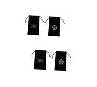 COLLBATH 4 Piezas bolsa de almacenamiento de tarot accesorio de las cartas del tarot bolsa de cartas del de de pequeñas s de as del paño Black