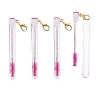 COLLBATH 4 Piezas Cepillos de Pestañas con Llavero Tubo de Máscara Seguro Ligero y Portátil para Maquillaje y Cejas para Principiantes y Profesionales