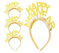 COLLBATH 4 Piezas Diadema Mujer Fiesta Fin Año Dorada Purpurina Ligera Cómoda para Chica Accesorio Brillante Celebración