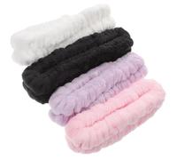 COLLBATH 4 piezas Diademas para Lavado Facial y Maquillaje de Banda Elástica Antideslizante para Cuidado Piel Accesorios Cómodos y Ajustables para Mujer Colores Surtidos