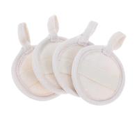 COLLBATH 4 Piezas Esponjas Exfoliantes de Luffa Natural para Baño y Cuidado Facial Almohadillas de Limpieza Profunda con Banda Elástica para Viaje y Efectivas para Control de Imperfecciones