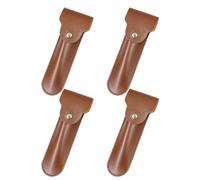 COLLBATH 4 Piezas Funda Protectora para Cabezal de Maquinilla Manual Estuche de PU Resistente y Compacto para Viaje de Unidades Diseño Retro Marrón para Afeitado Seguro