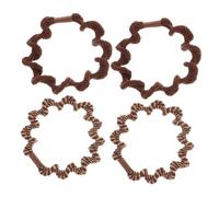 COLLBATH 4 Piezas Goma para el pelo banda elástica para el cabello cuerda de pelo trenzado lazos de pelo boho peinados anillos pinzas para el cabello lazo de pelo trenzado paño