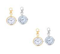 COLLBATH 4 Piezas Llavero Relojes Bolsillo Moderno Pendiente de Mujer Reloj de Enfermera con Solapa Colgante Reloj Fob reloges de Pared Reloj Colgante Cuidado con la Enfermera Silver