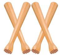 COLLBATH 4 Piezas Mazo de Cóctel de Madera Superficie Lisa y Protección, Rendimiento para Triturar Hielo, Diseño Clásico Esquinas Redondeadas, Adecuado para Cocina y Hogar