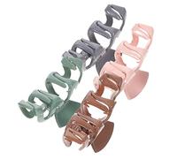 COLLBATH 4 piezas Pinzas de Pelo Medianas para Mujeres Clips de Plástico con Diseño Ondulado Antideslizante para Cabello Grueso y Fino Accesorios Vintage Verde Rosa y Azul